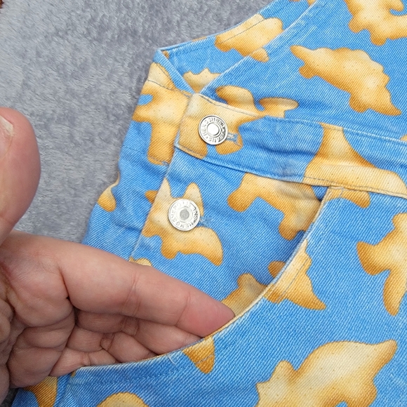 Crescent Creepers women's dinosaur nuggets all over print shorts overalls - Picture 2 of 9